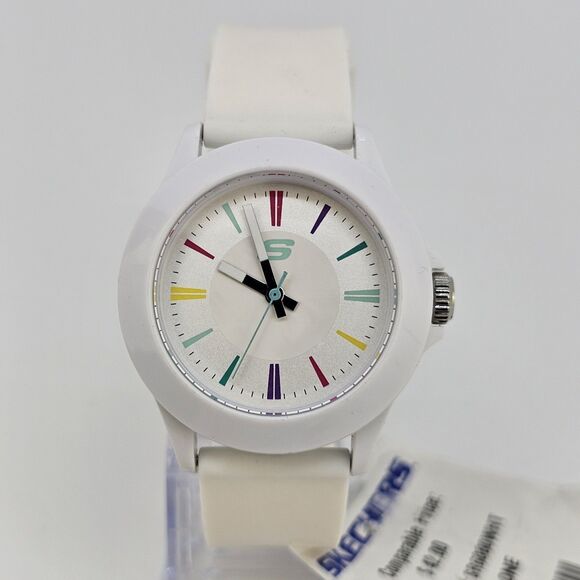 Sketchers Women's Watch 40MM White Dial White Plastic Bands New Battery - Picture 1 of 13